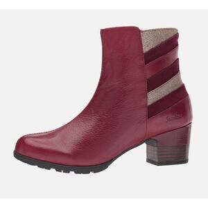 Jambu Amal Leather Boots 11 Red Wine NWT Ankle Booties Boho Art to Wear